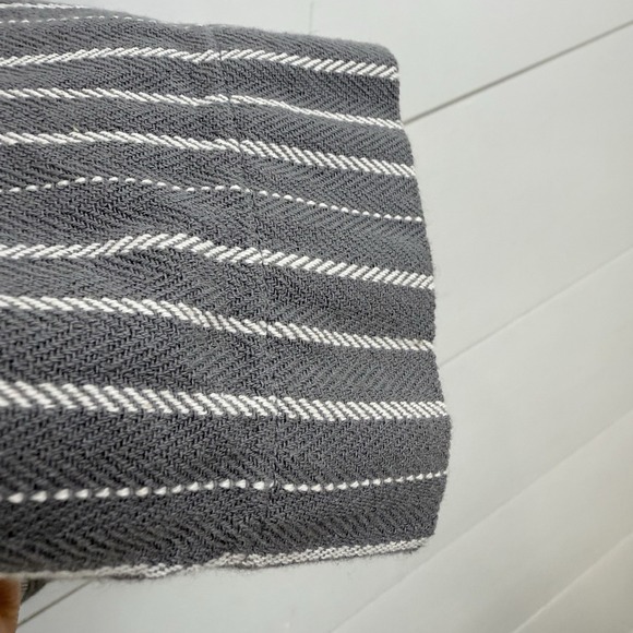PEOPLE TREE Emerson Striped Trouser Grey Pants Organic Crop Wide Leg Women 8 - Picture 7 of 15